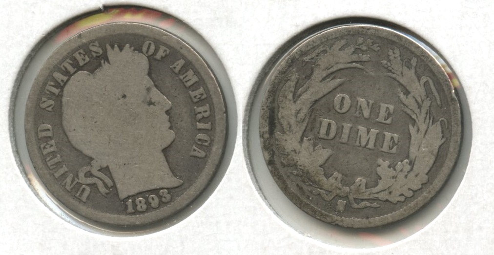 1893-S Barber Dime Good-4 #d