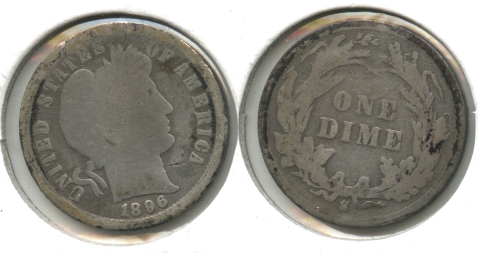 1896-S Barber Dime AG-3 #a