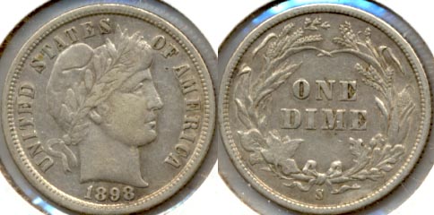 1898-S Barber Dime EF-40