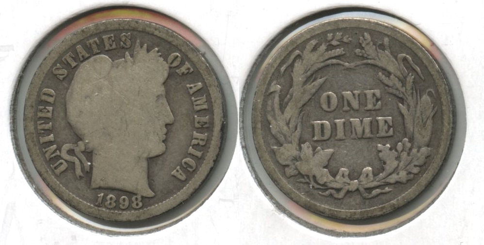 1898 Barber Dime Good-4 #h