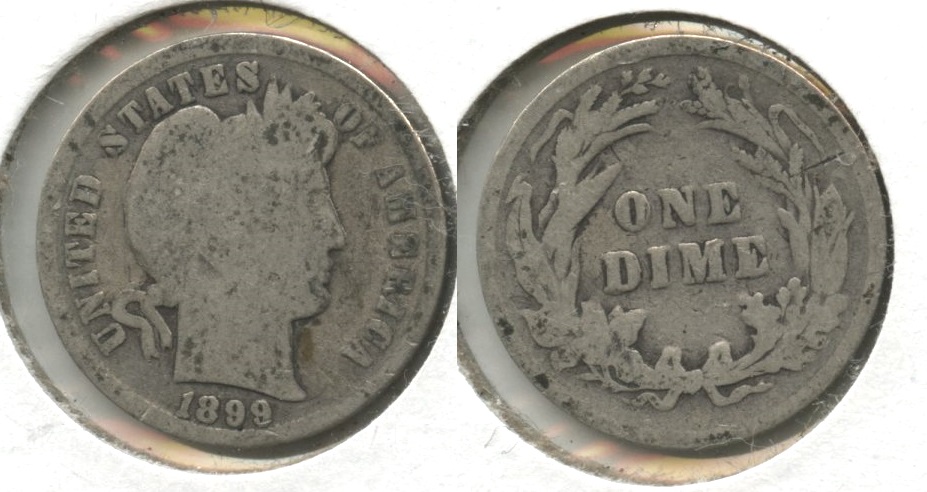 1899 Barber Dime Good-4 #f