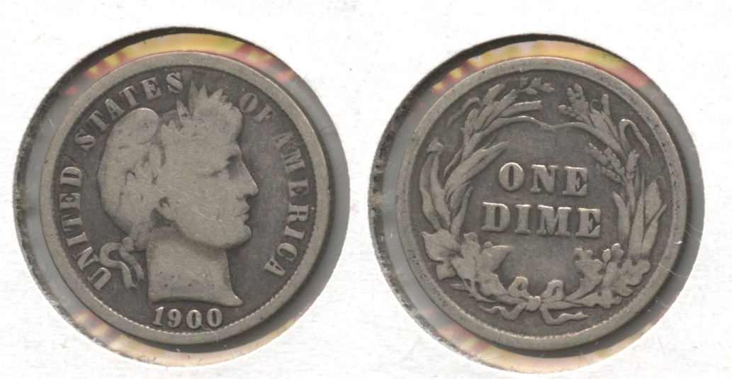 1900 Barber Dime Good-4 #b