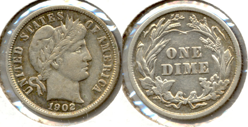1902 Barber Dime AU-50