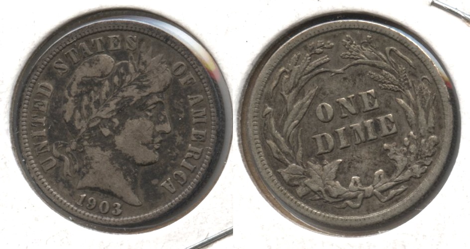 1903 Barber Dime VF-20 #b