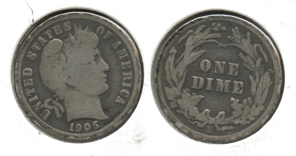 1905-S Barber Dime Good-4 #h