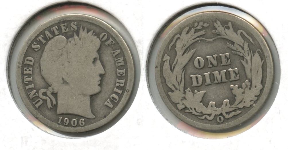 1906-O Barber Dime Good-4 #b