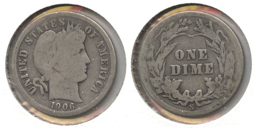 1906-S Barber Dime Good-4