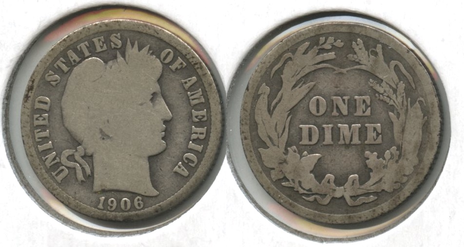 1906 Barber Dime Good-4 #g