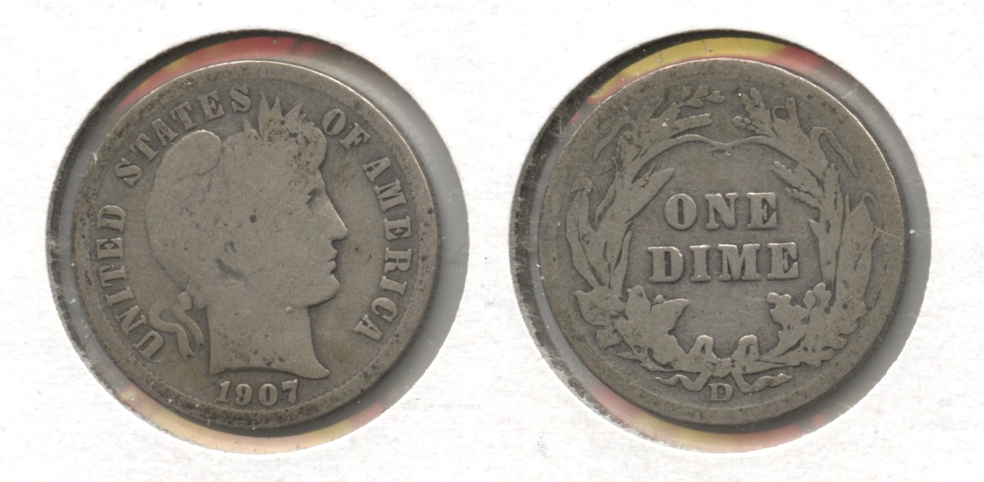 1907-D Barber Dime Good-4 #a
