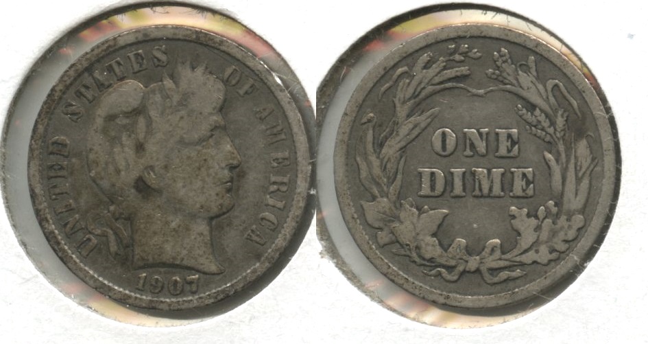 1907 Barber Dime Good-4 #p