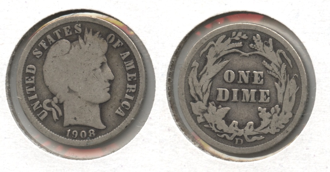 1908-D Barber Dime Good-4 #a