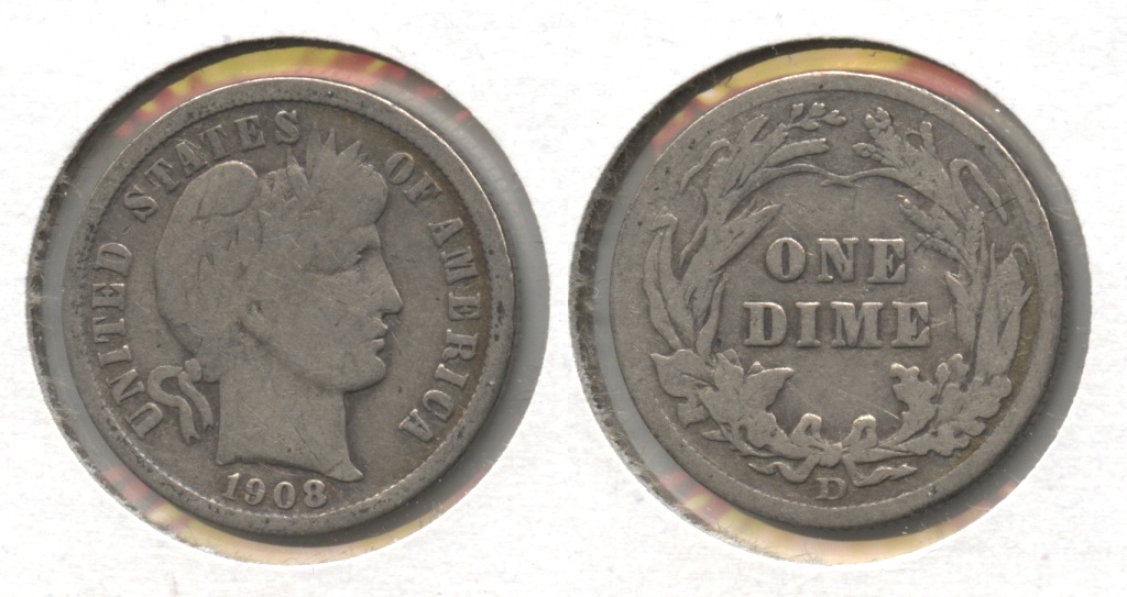 1908-D Barber Dime Good-6