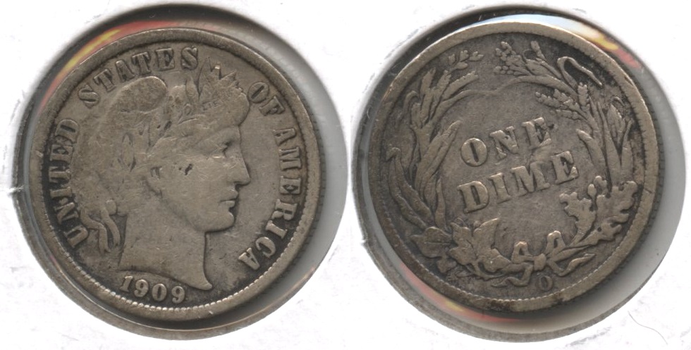 1909-O Barber Dime Fine-12 #b