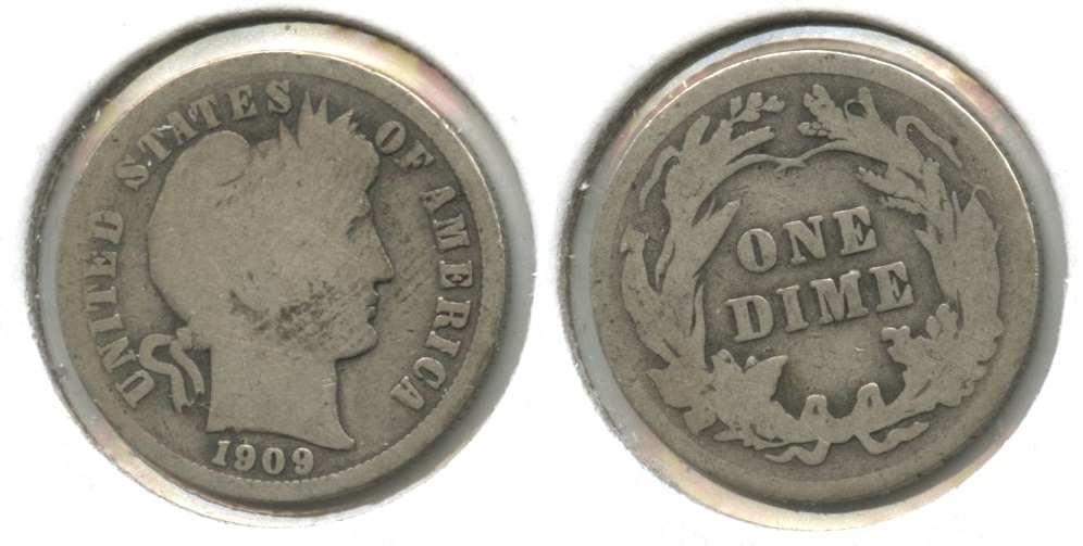 1909 Barber Dime Good-4 #i