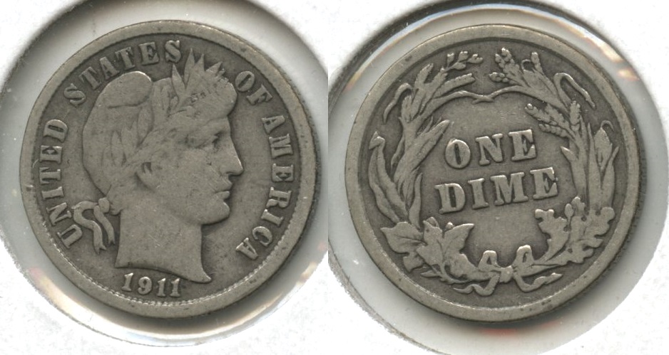 1911 Barber Dime Fine-12 #a