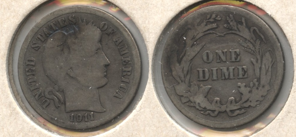 1911 Barber Dime Good-4 #g