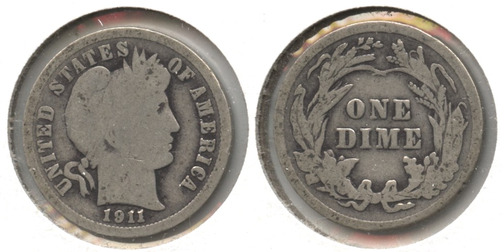 1911 Barber Dime Good-4 #q
