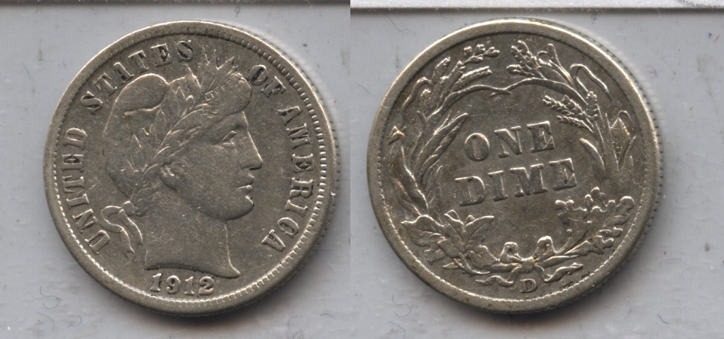 1912-D Barber Dime VF-20 #e