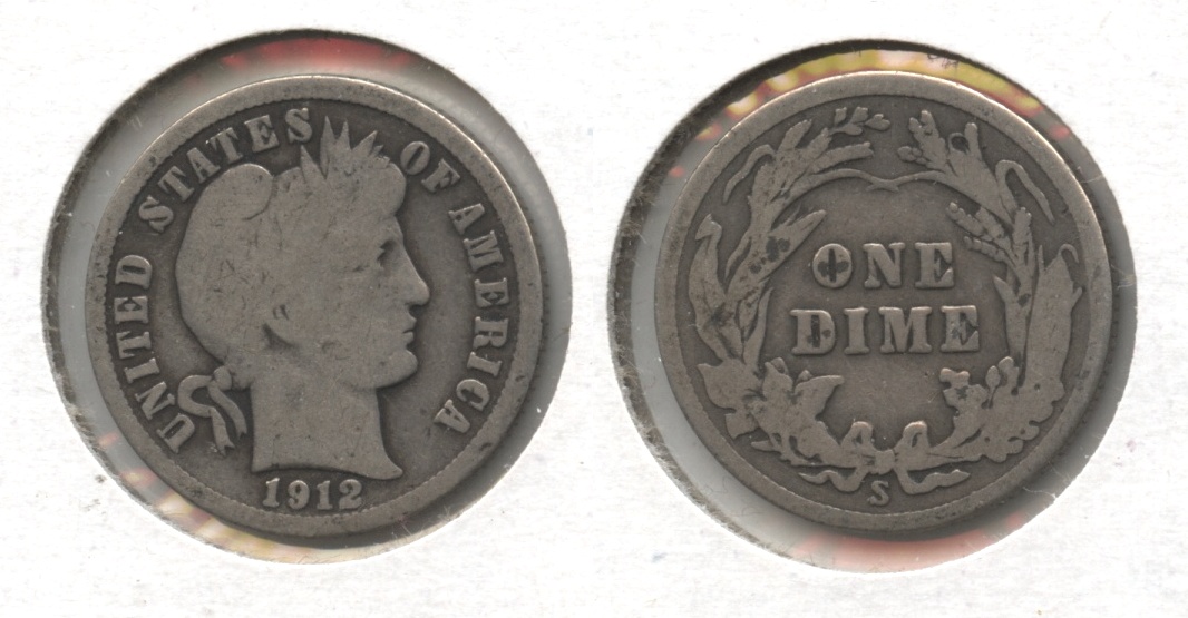 1912-S Barber Dime Good-4 #b