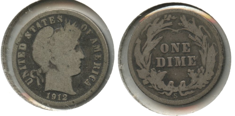 1912-S Barber Dime Good-4 #i