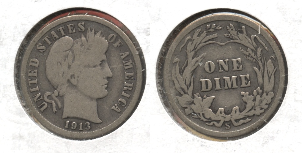 1913-S Barber Dime Good-4