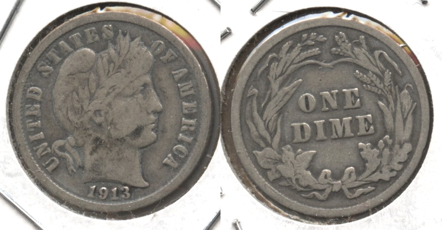 1913 Barber Dime Fine-12