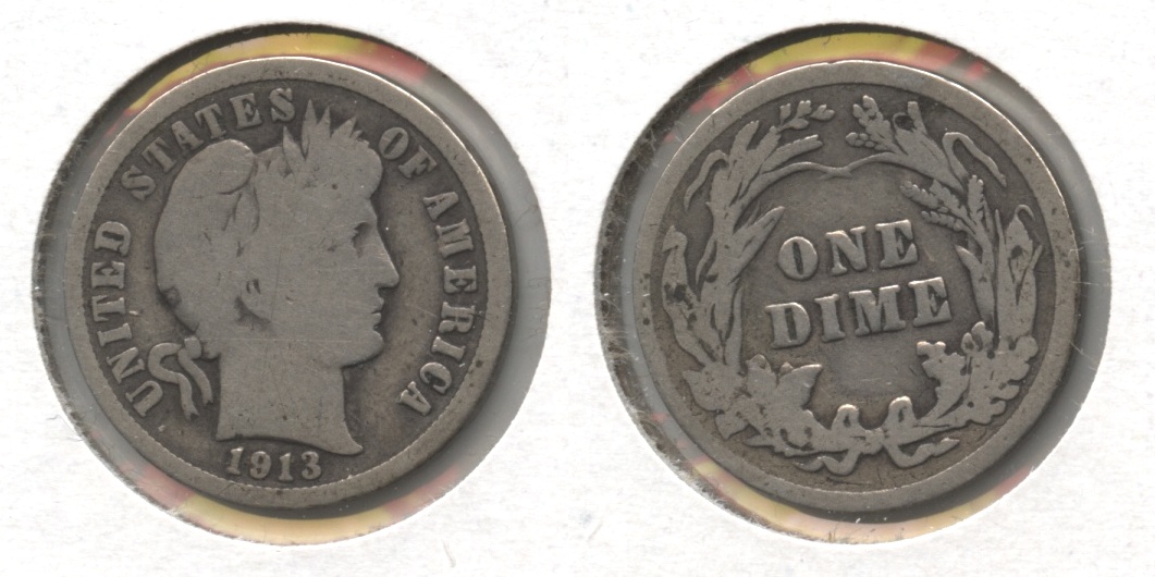 1913 Barber Dime Good-4 #aa
