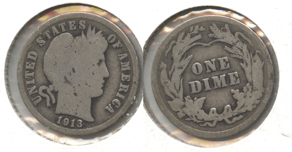 1913 Barber Dime Good-4 #ac