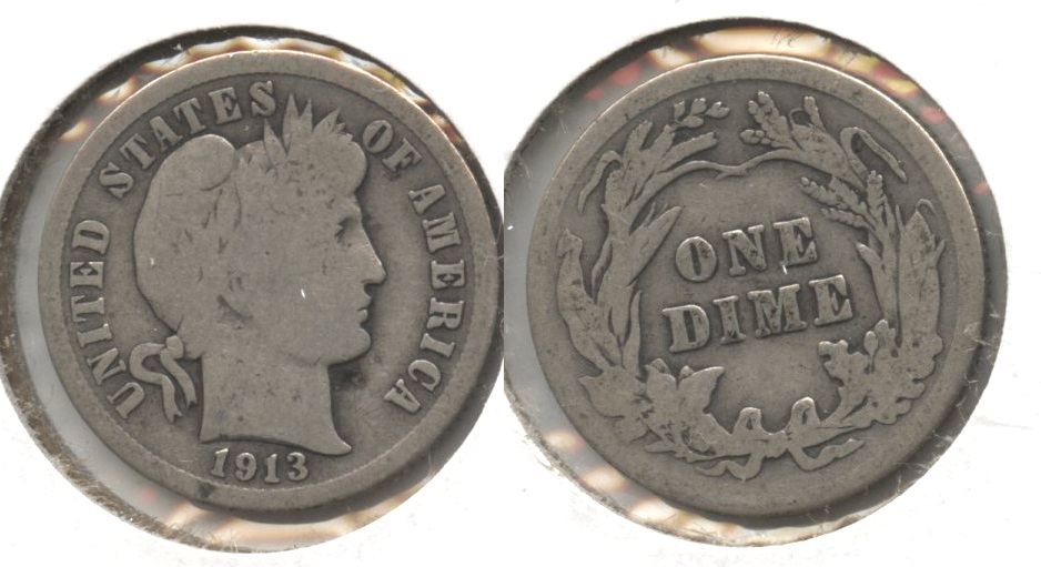 1913 Barber Dime Good-4 #ah