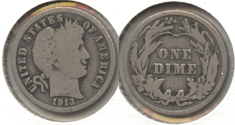 1913 Barber Dime Good-4 #r