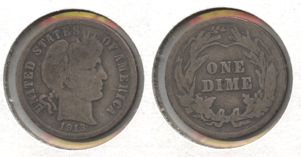 1913 Barber Dime Good-4 #y