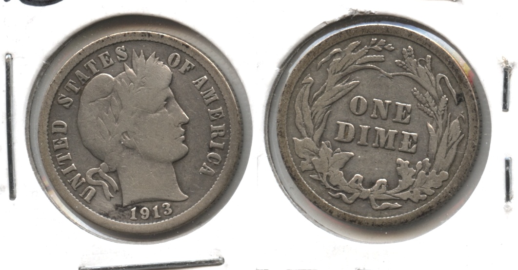 1913 Barber Dime VG-8 #m