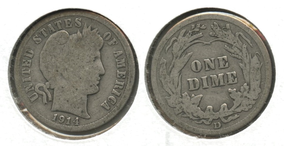 1914-D Barber Dime Good-4 #ag