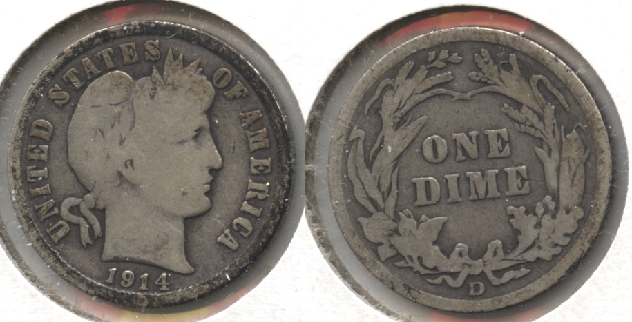 1914-D Barber Dime Good-4 #f