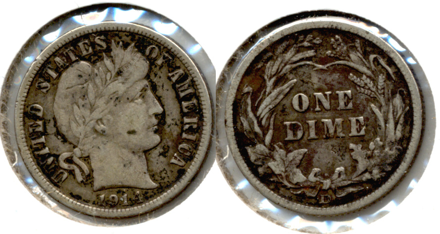 1914-D Barber Dime VF-20 b