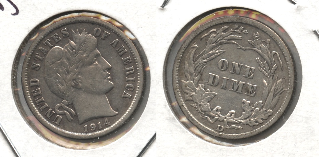 1914-D Barber Dime VF-20 #e