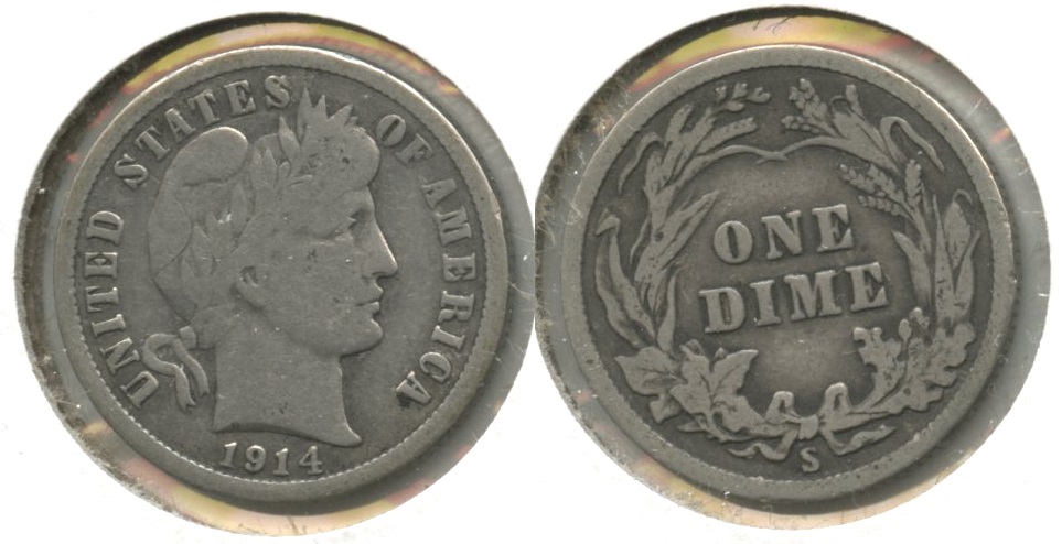 1914-S Barber Dime VG-8