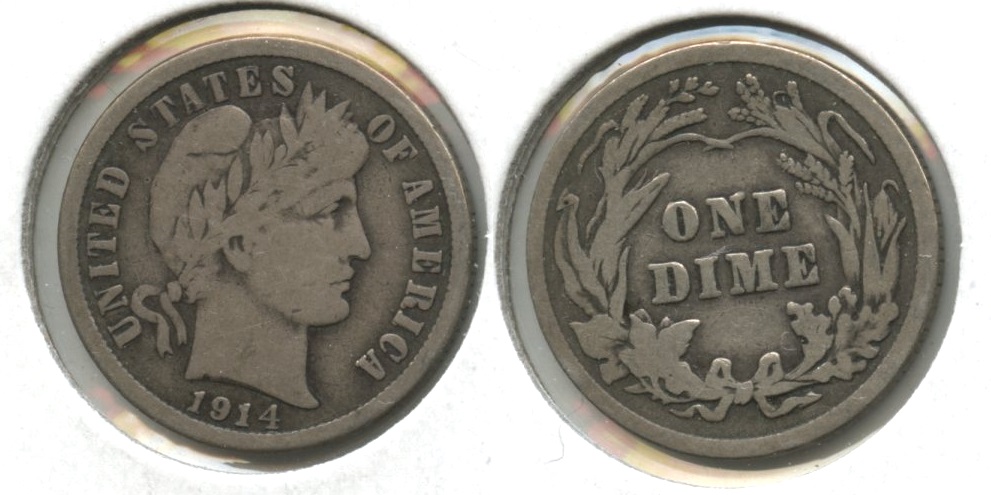 1914 Barber Dime VG-8 #g