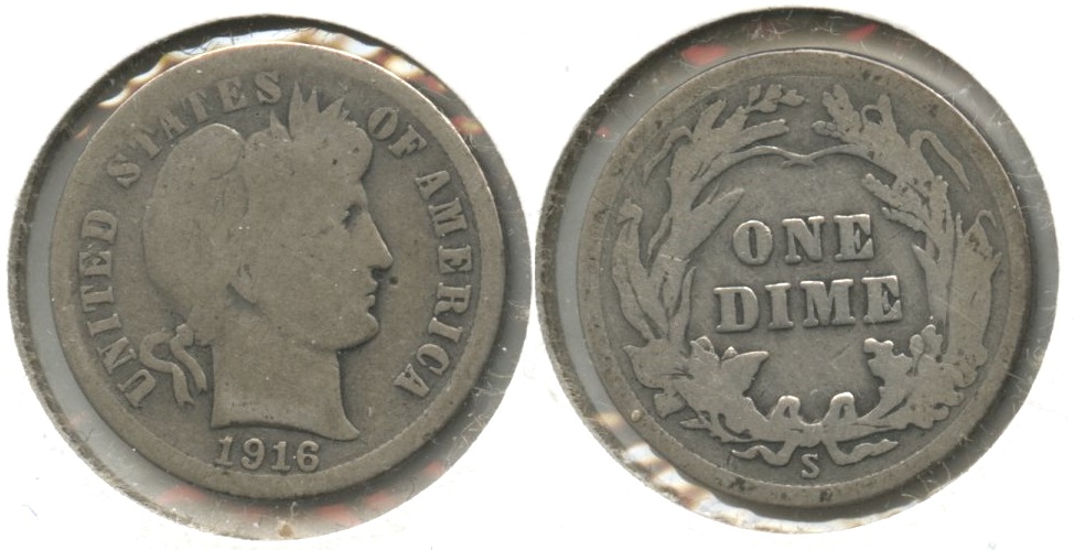 1916-S Barber Dime Good-4 #b