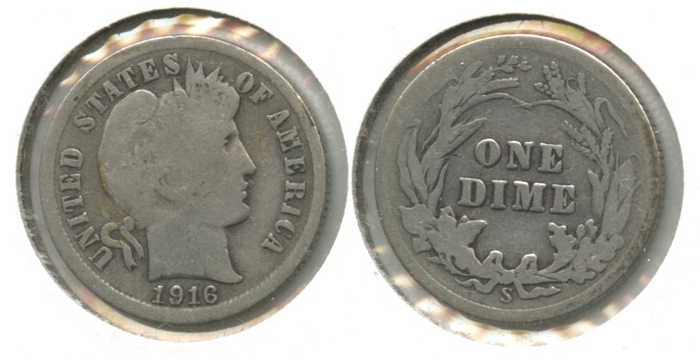 1916-S Barber Dime Good-4 #c