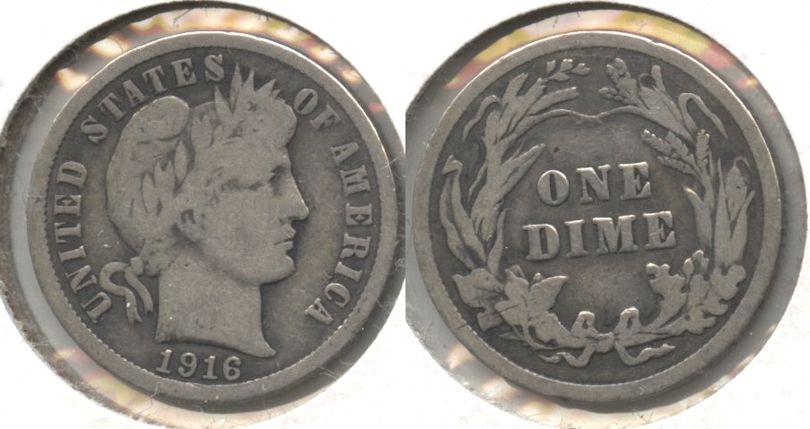 1916 Barber Dime Good-4 #aa