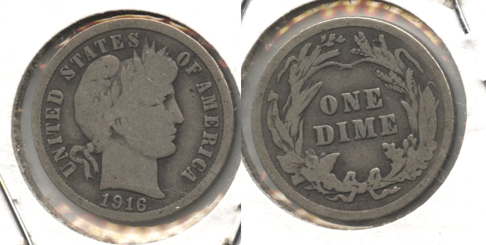 1916 Barber Dime Good-4 #af