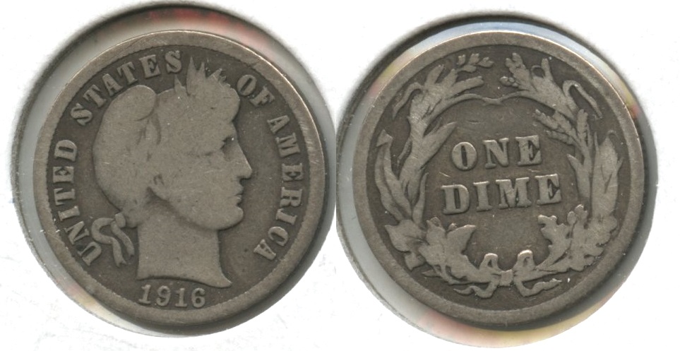 1916 Barber Dime Good-4 #aq