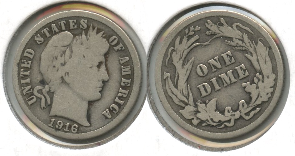 1916 Barber Dime Good-4 #as
