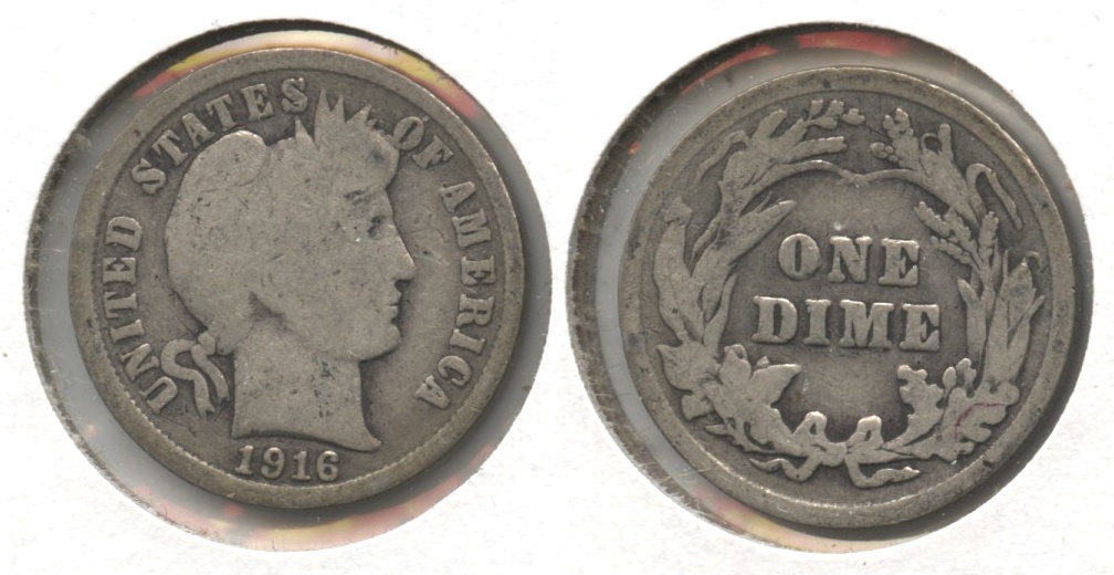 1916 Barber Dime Good-4 #b