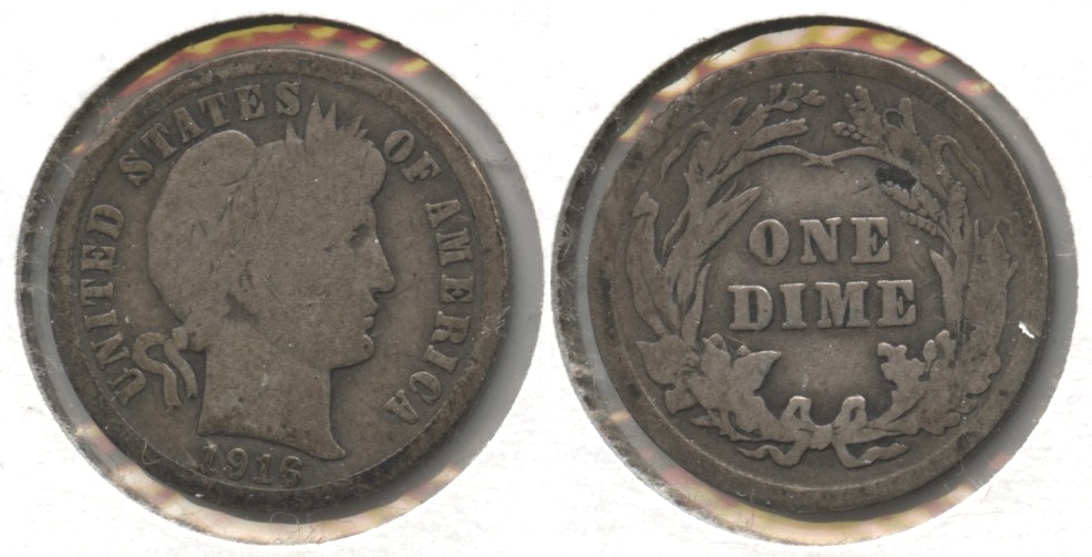 1916 Barber Dime Good-4 #c