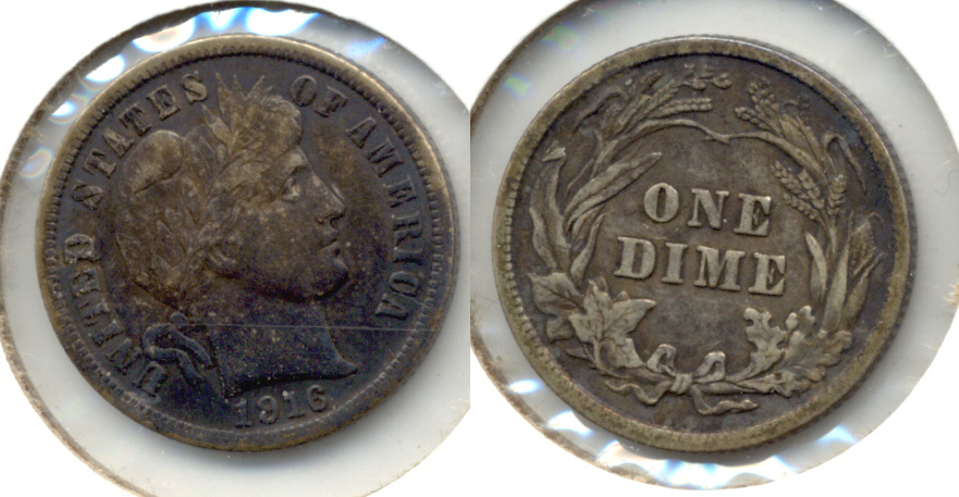 1916 Barber Dime VF-20 b