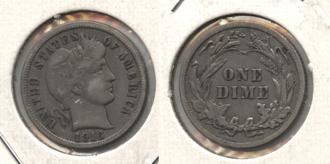 1916 Barber Dime VF-20 #e
