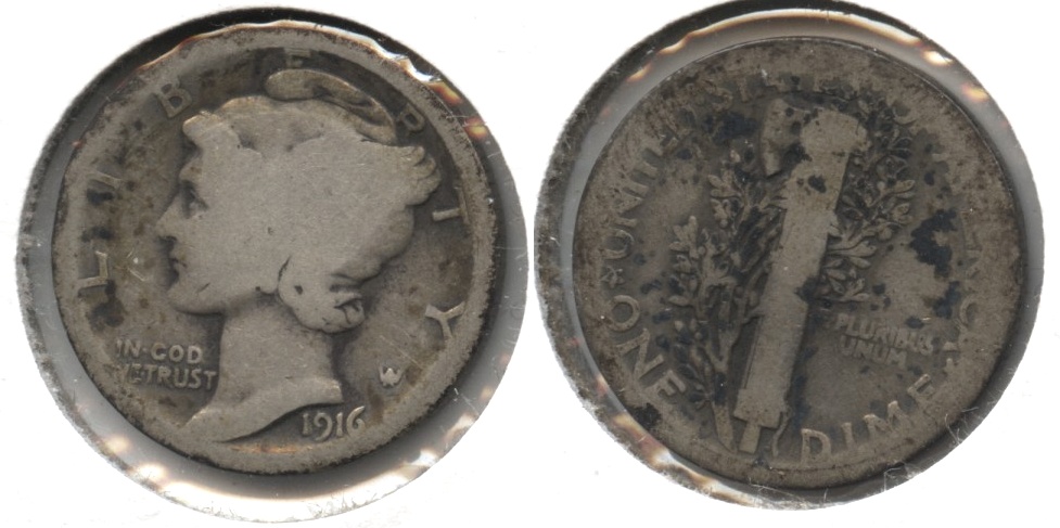 1916 Mercury Dime AG-3 #f