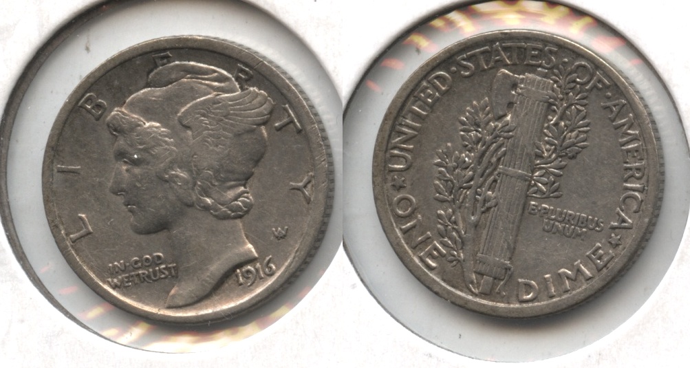 1916 Mercury Dime EF-40 #f